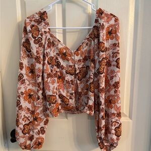 Sienna Sky Orange Floral Blouse